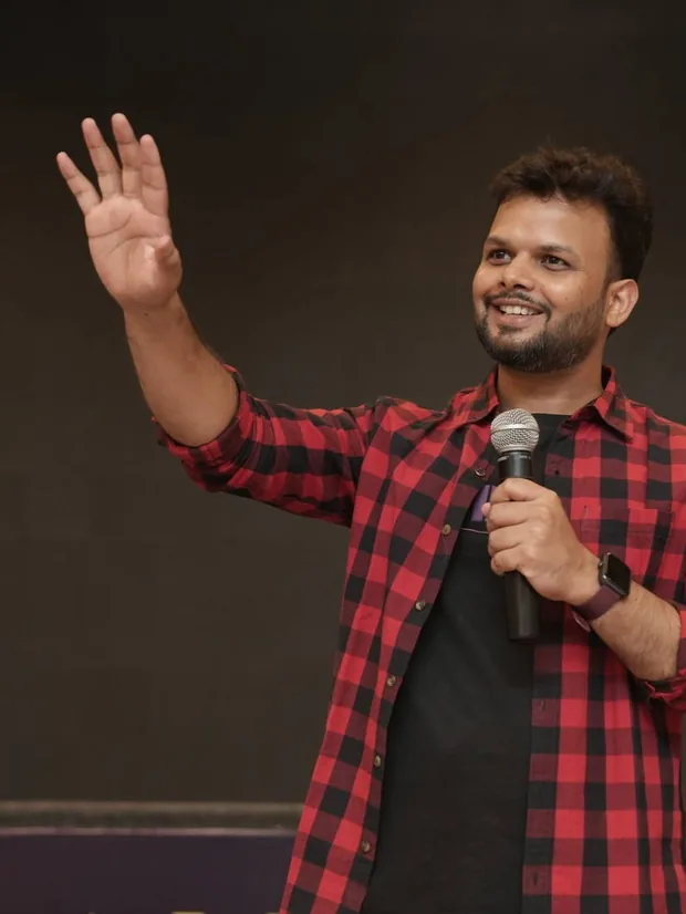 Samir Dash speaking live on stage